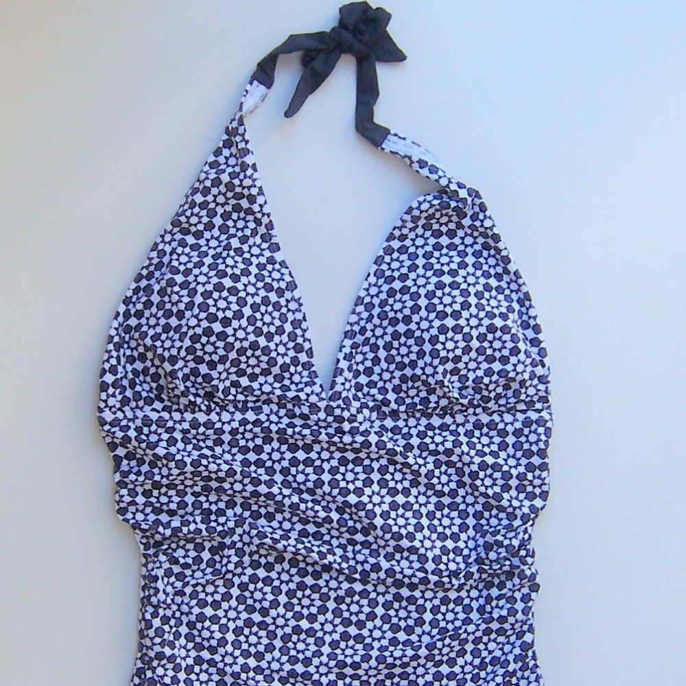 JOULES Marissa Navy Geometric Tankini Top